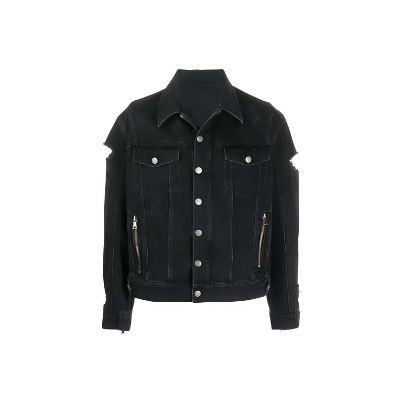 BALMAIN Denim Jackets Men Black-0