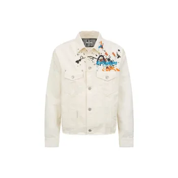 EVISU Denim Jackets Men Ecru