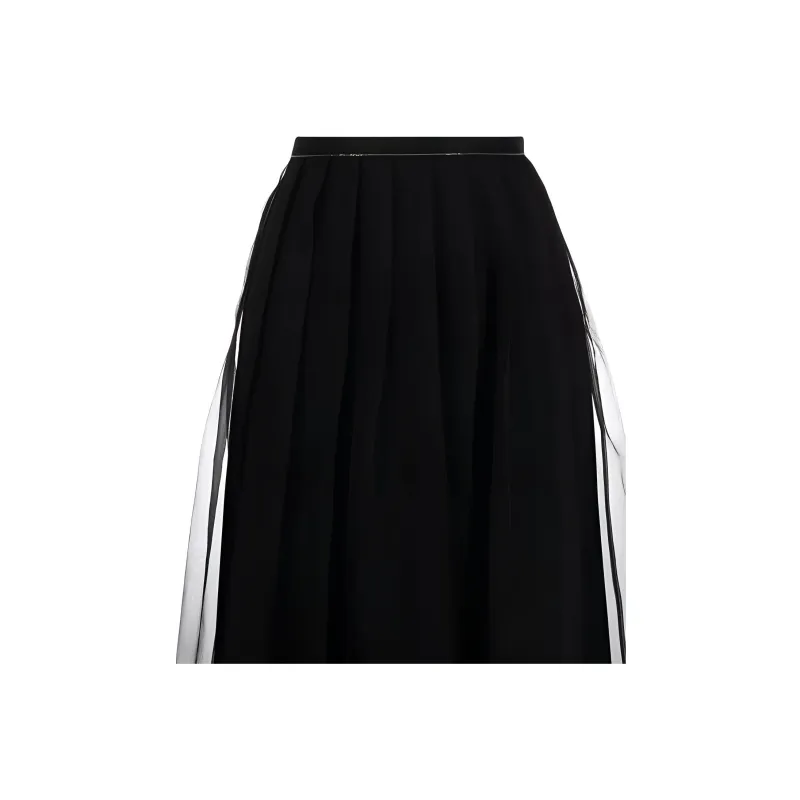 Brunello Cucinelli Pleated Tulle Midi Skirt-3