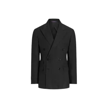 Polo Ralph Lauren Kent Hand-Tailored Linen Suit Jacket Business Suit Men's Black