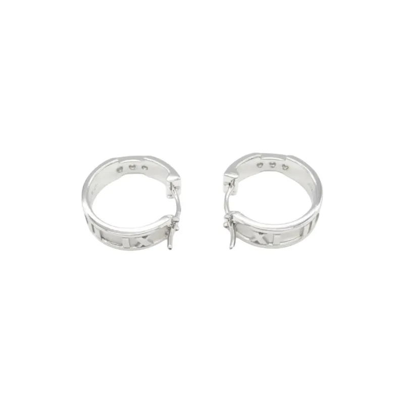 TIFFANY & CO. 2010s 18kt White Gold Set Atlas Diamond Earrings-3
