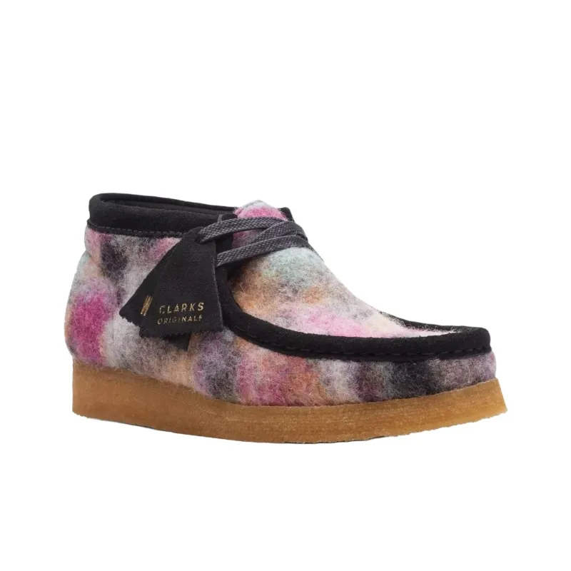 Clarks Wallabee 'Black Wool Comb' Boots Women's-3