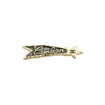 CHANEL Metal Resin Brooches Women's Black Gold