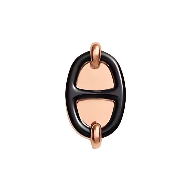 HERMES Metal Earrings Women's Black-1