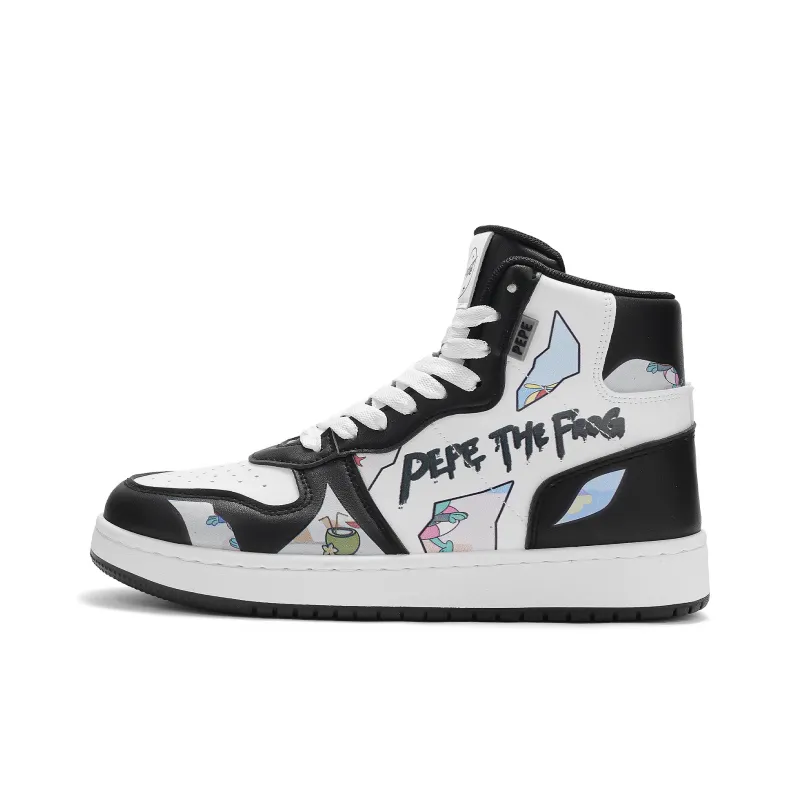Pepe The Frog High-Top Skateboard Shoes Unisex-2