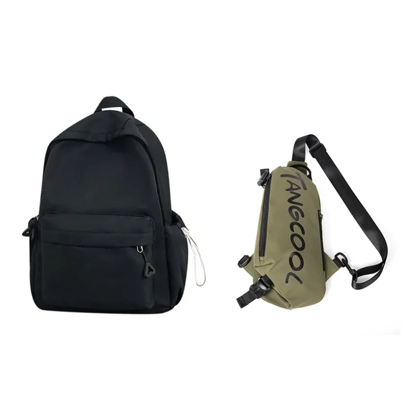 TANGCOOL Nylon Backpack Unisex White/Black/Pink/Blue/Yellow-45