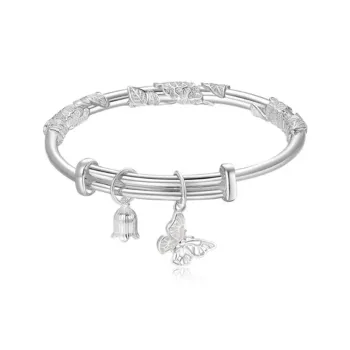 CHINA GOLD 999 Fine Silver Bangles Women's
