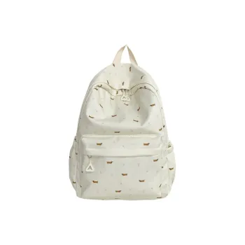 BRABOSTON Nylon Fabric Backpack Unisex Ivory/Gray
