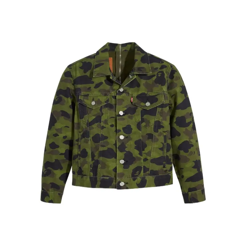 Bape X Levi's Color Camo Trucker Jacket America Exclusive-0
