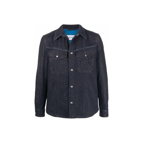 Ferragamo Denim Jackets Men Dark Blue