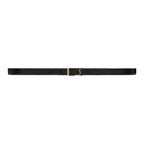 SAINT LAURENT Cow Leather suedes Women's Black Width 2CM