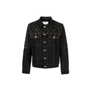 Marine Serre Denim Jackets Men Black