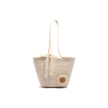 Yalu Woven Tote Bag, Shoulder Bag Women's White/Brown