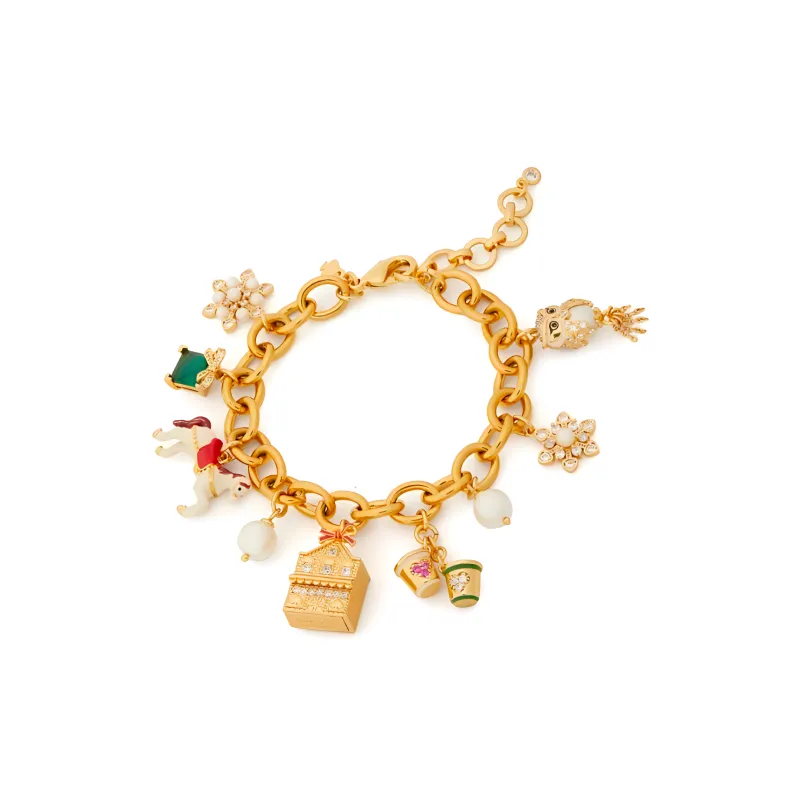 Kate Spade Zinc, Resin Pearl, Glass Pearl, Enamel, Cubic Zirconia Bracelets Women's Gold-2