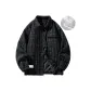 Plaid Style Black Puffer Jacket