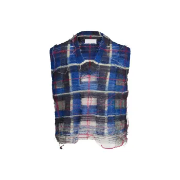 Maison Margiela Distressed Checked Tank Top
