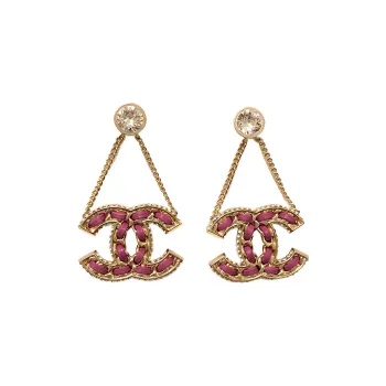 CHANEL Earrings Women's Red