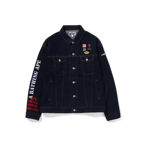 A BATHING APE Multi Motif Loose Fit Denim Jacket