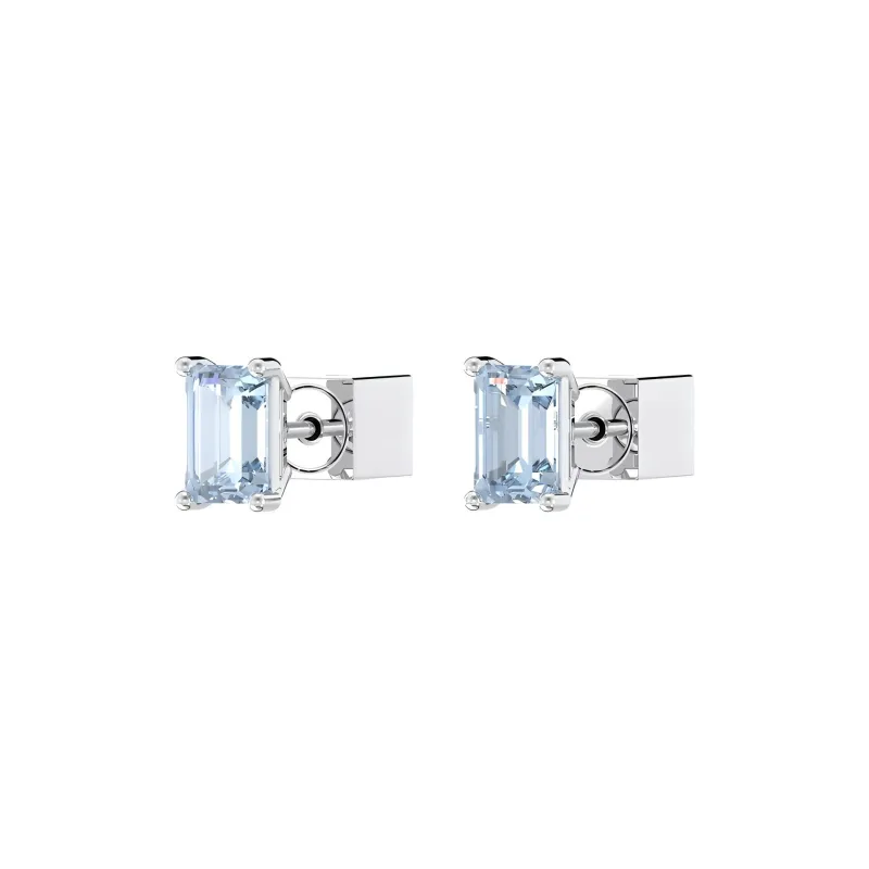 Swarovski Stilla Rhodium Plated Stud Earrings Women's-2