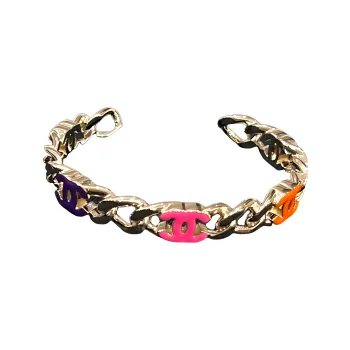 CHANEL Alloy Bangles Unisex Gold