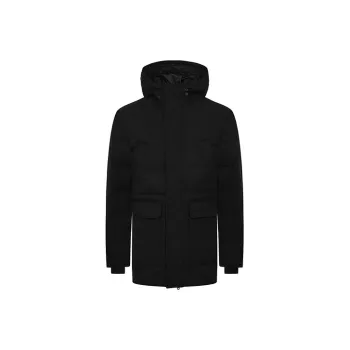 Canada Goose Nikko Series FW21 Solid Color Hooded Mid Length Down Jacket Men's Black