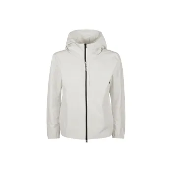 WOOLRICH Logo-Patch Hooded Zipped Jacket
