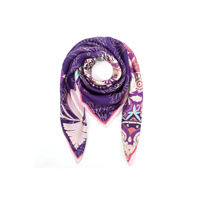 MARJAKURKI Silk Large Scarf Women's-1