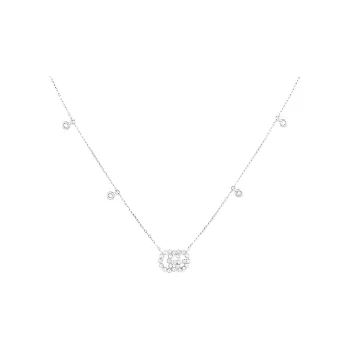 GUCCI GG Running 18K White Gold Necklaces Women's