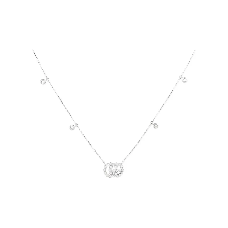 GUCCI GG Running 18K White Gold Necklaces Women's-0