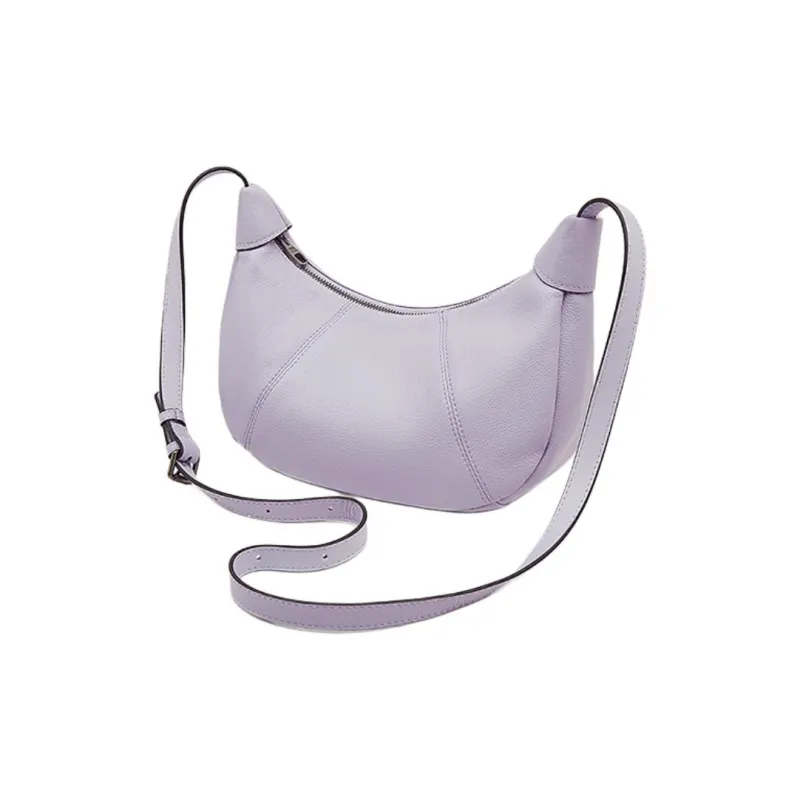 Old Man's Head Top Grain Cow Leather Crossbody Bag, Shoulder Bag Women's Black/White/Elephant Gray/Purple-12
