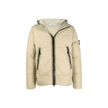 STONE ISLAND FW21 Solid Color Hooded Down Jacket Men's Camel