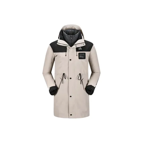 PELLIOT Waterproof And Windproof To Keep Warm Windbreaker Jacket Men's Khaki