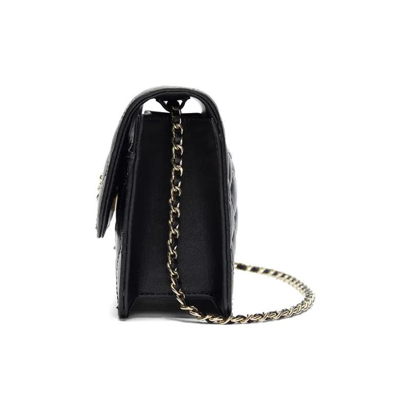 FOXER Split Cow Leather With Synthetic Leather Crossbody Bag Women's Black-1