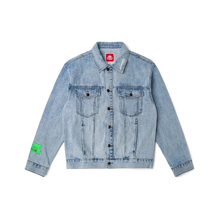 Kappa Denim Jacket Spring And Autumn Unisex Glacier Blue-0
