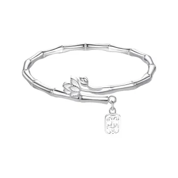Adorned With Hearts 999 Fine Silver Bangles Women's