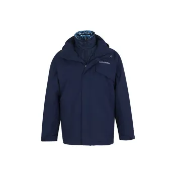 Columbia Outdoor Hiking Waterproof And Wear resistant 3 in 1 Windbreaker Jacket Men's Navy Blue