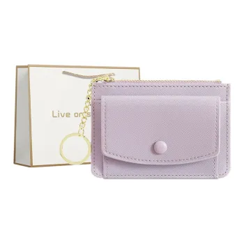Cool PU Key Ring Coin Purse Wallet Women's Multicolor