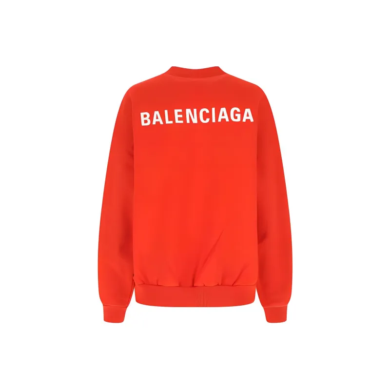 Balenciaga Back Logo Oversized Crewneck Bright Red/White-1