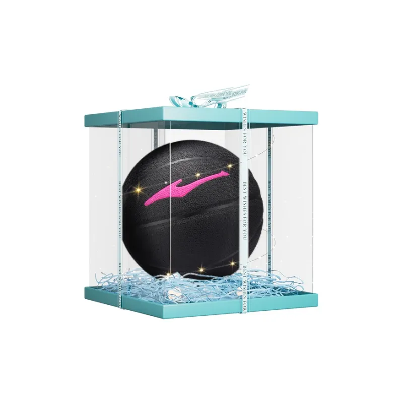 Erke Hexagonal Warriors PU Basketball Pink Black Size 7 Ball Training Competition Unisex-7