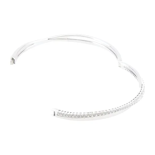 Swarovski Rhodium Plated Metal Bangles Women's Silver