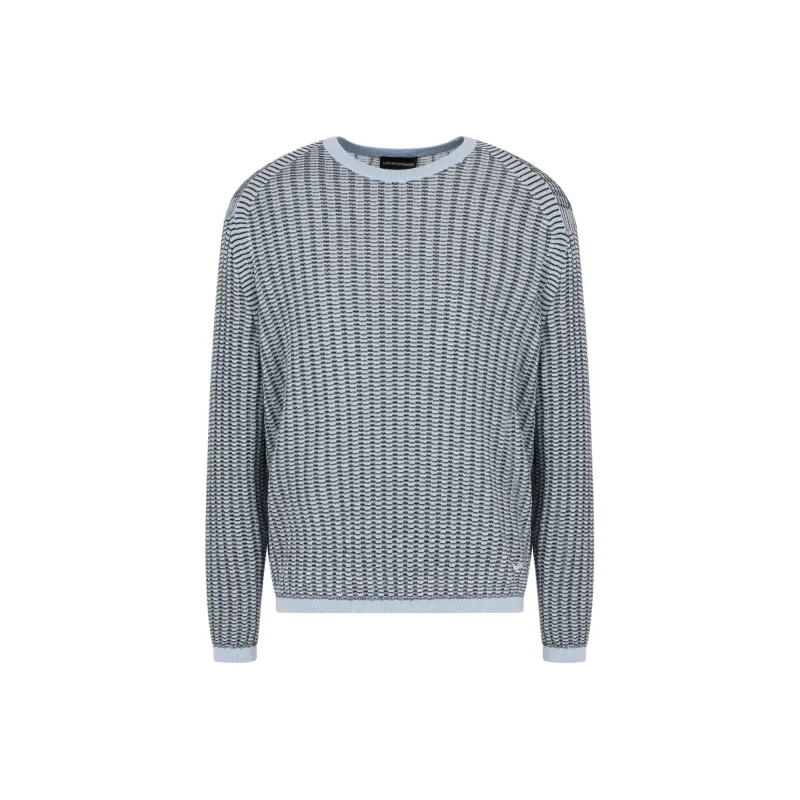 EMPORIO ARMANI Asv Lyocell blend Jumper With Wave Motif-0