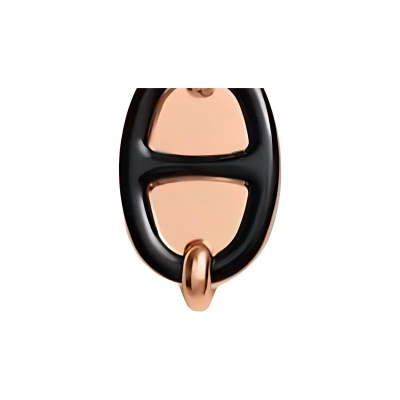HERMES Metal Earrings Women's Black-2