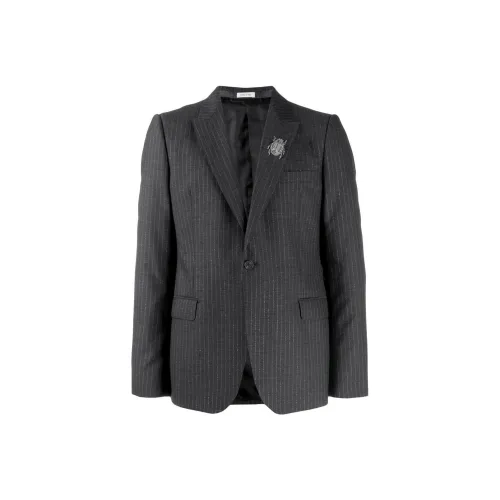 Alexander McQueen Insect embellished Pinstriped Blazer