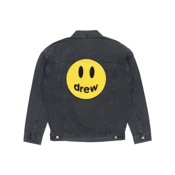 Drew House Smiley Collection Denim Jackets Unisex Black