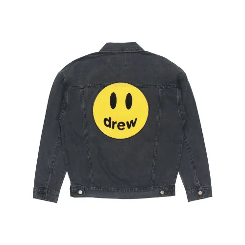 Drew House Smiley Collection Denim Jackets Unisex Black