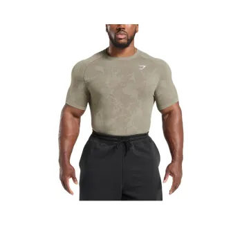 GYMSHARK T Shirt Men's Camouflage Brown