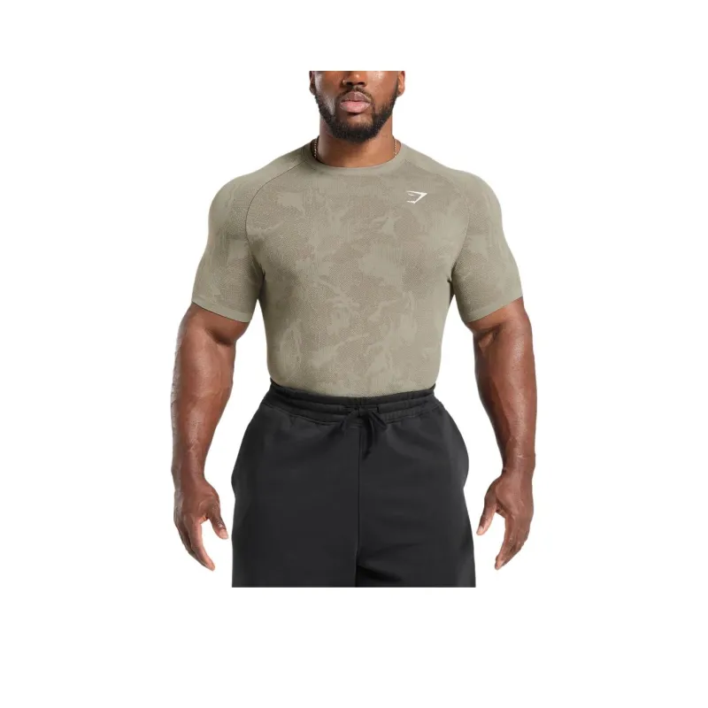 GYMSHARK T Shirt Men's Camouflage Brown-0