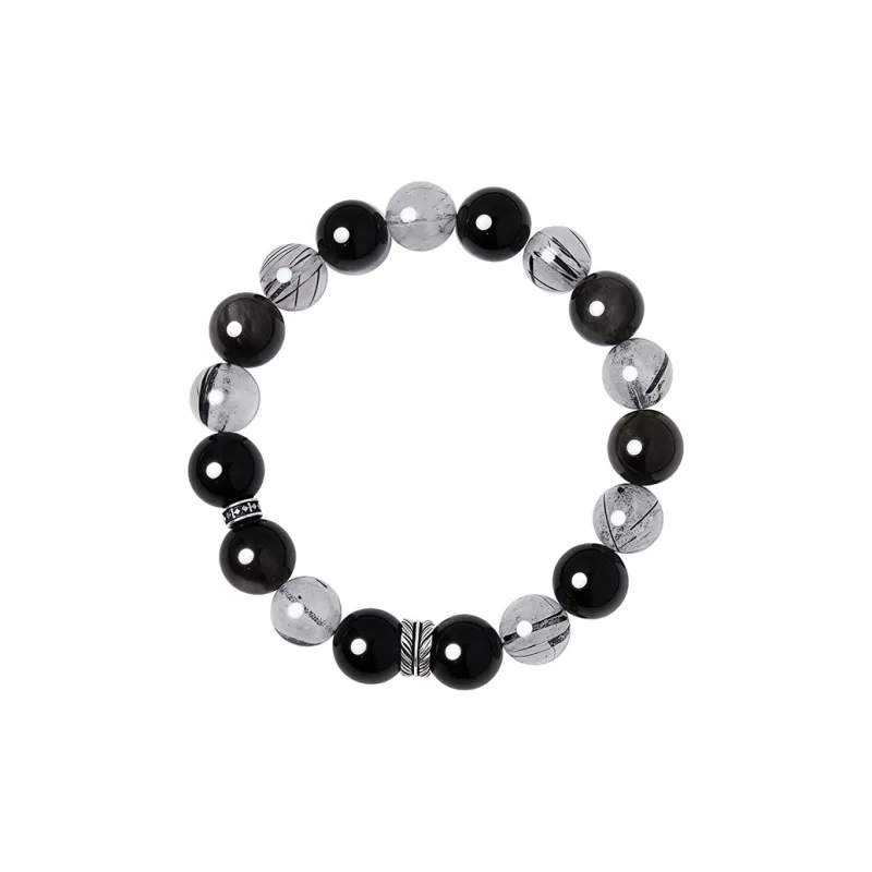 PUENTE Silver Sheen Obsidian Bracelets Men's-0