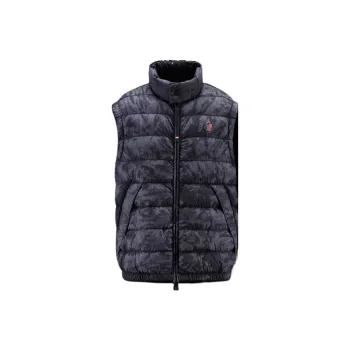 Moncler Grenoble Vests Men Black Gray Color