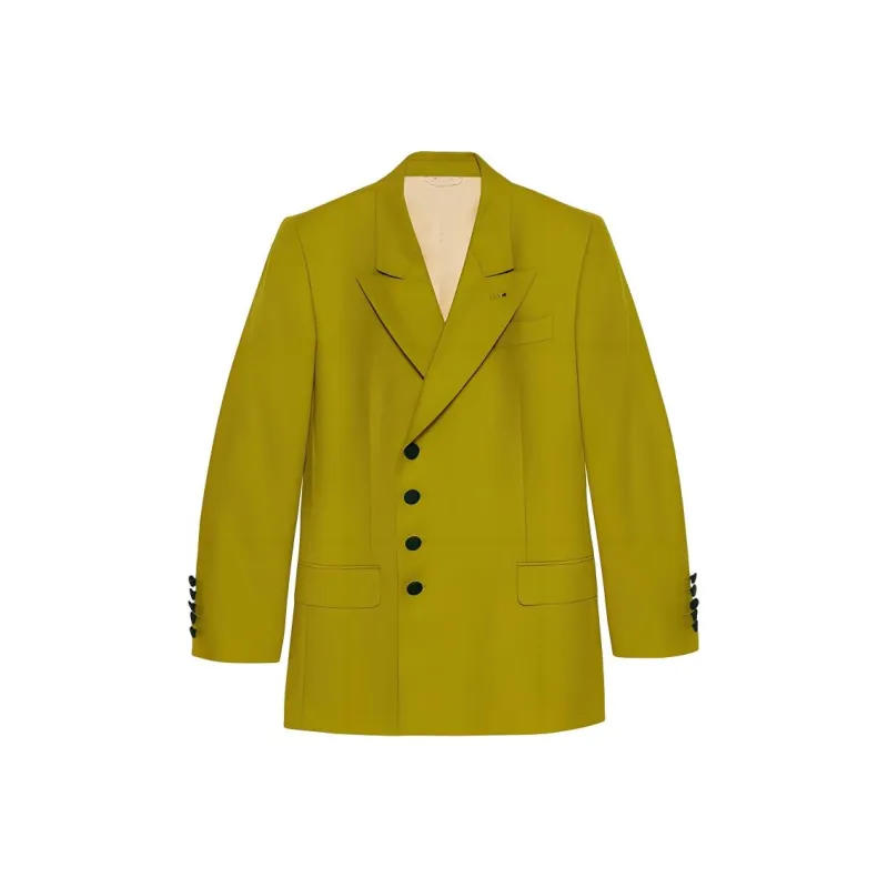 GUCCI SS22 Business Suits Coats Men's Yellow Green-0